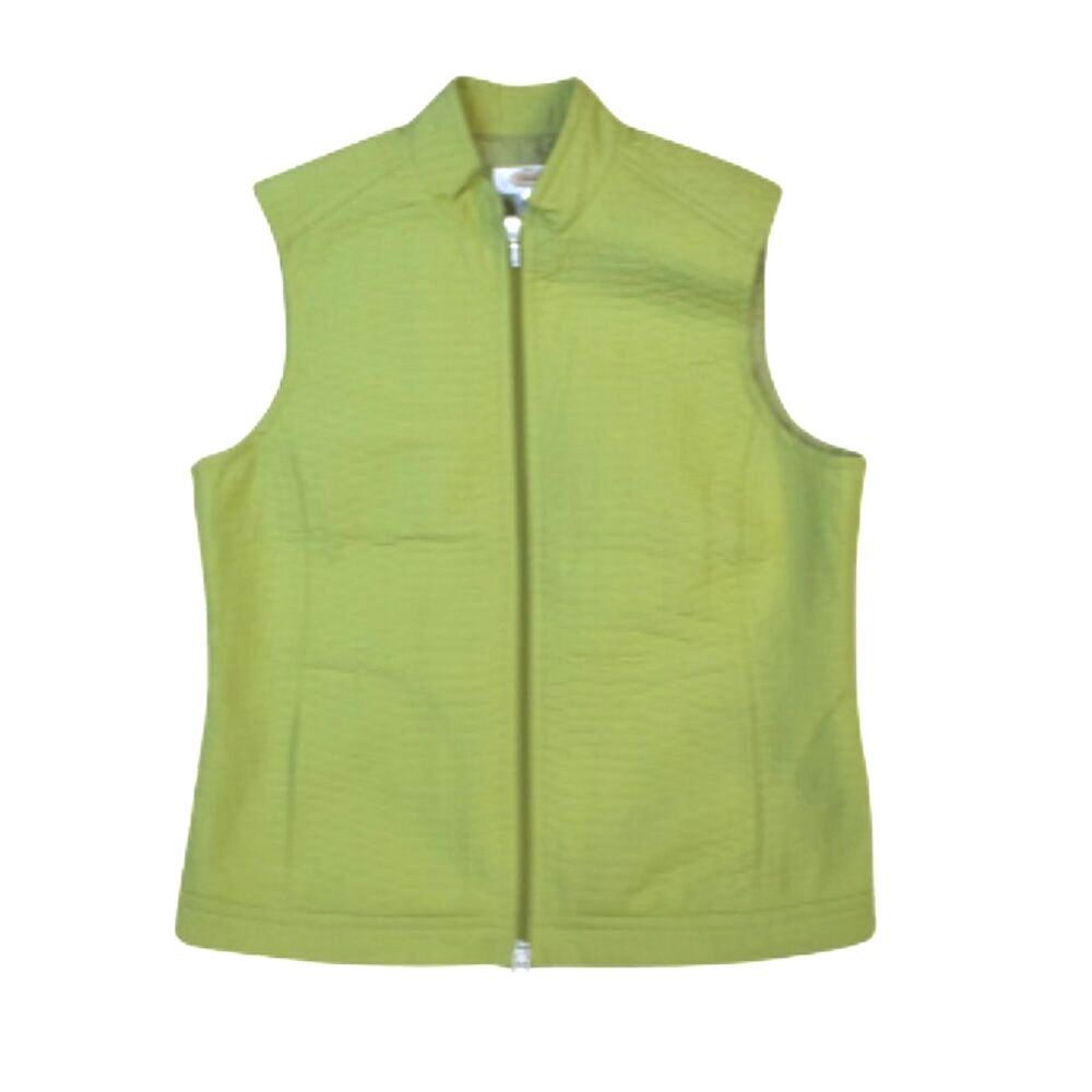 Talbots Womens Vest Green Size Medium Full Zip - Picture 2 of 11